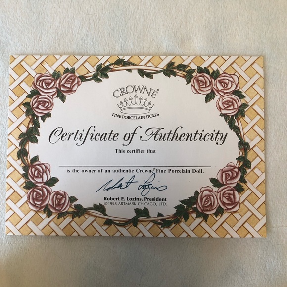 DONATED Crowne Fine Porcelain Doll “Joanna” - Picture 8 of 10